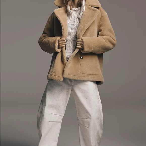 Free People Tan and Cream Teddy Jacket - Picture 8 of 9